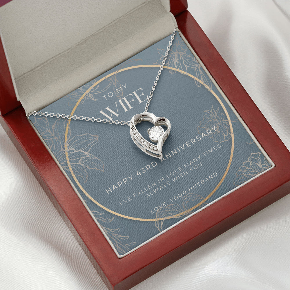 43 Year Anniversary Gift For Wife - Forever Love Necklace