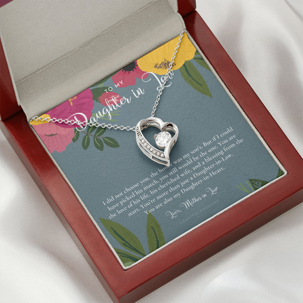 Daughter-In-Law Gift Necklace, Wedding Gift, Jewelry From Mother-In Law, Gift for Bride, Daughter-In-Heart