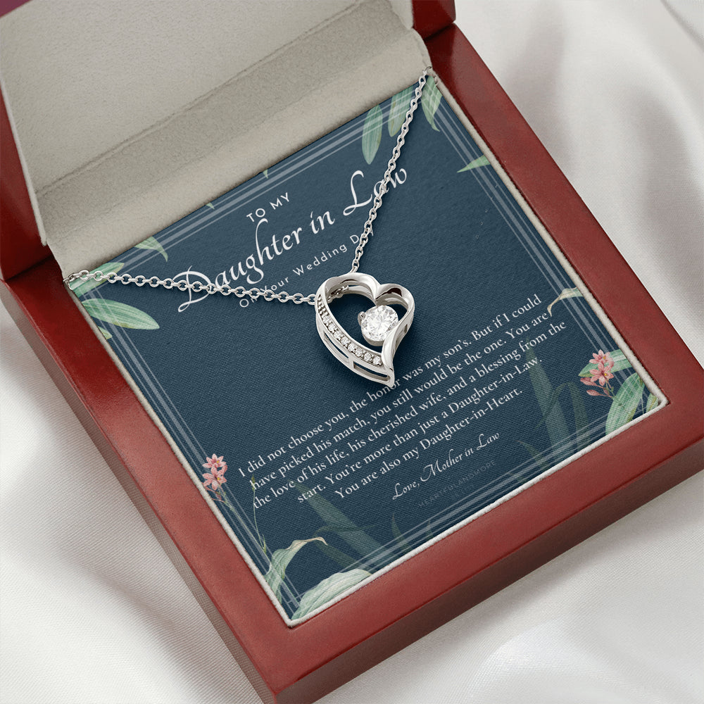 Daughter-In-Law Gift Necklace, Wedding Gift, Jewelry From Mother-In Law, Gift for Bride, Daughter-In-Heart