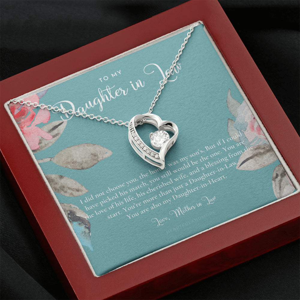 Daughter-In-Law Gift Necklace, Wedding Gift, Jewelry From Mother-In Law, Gift for Bride, Daughter-In-Heart