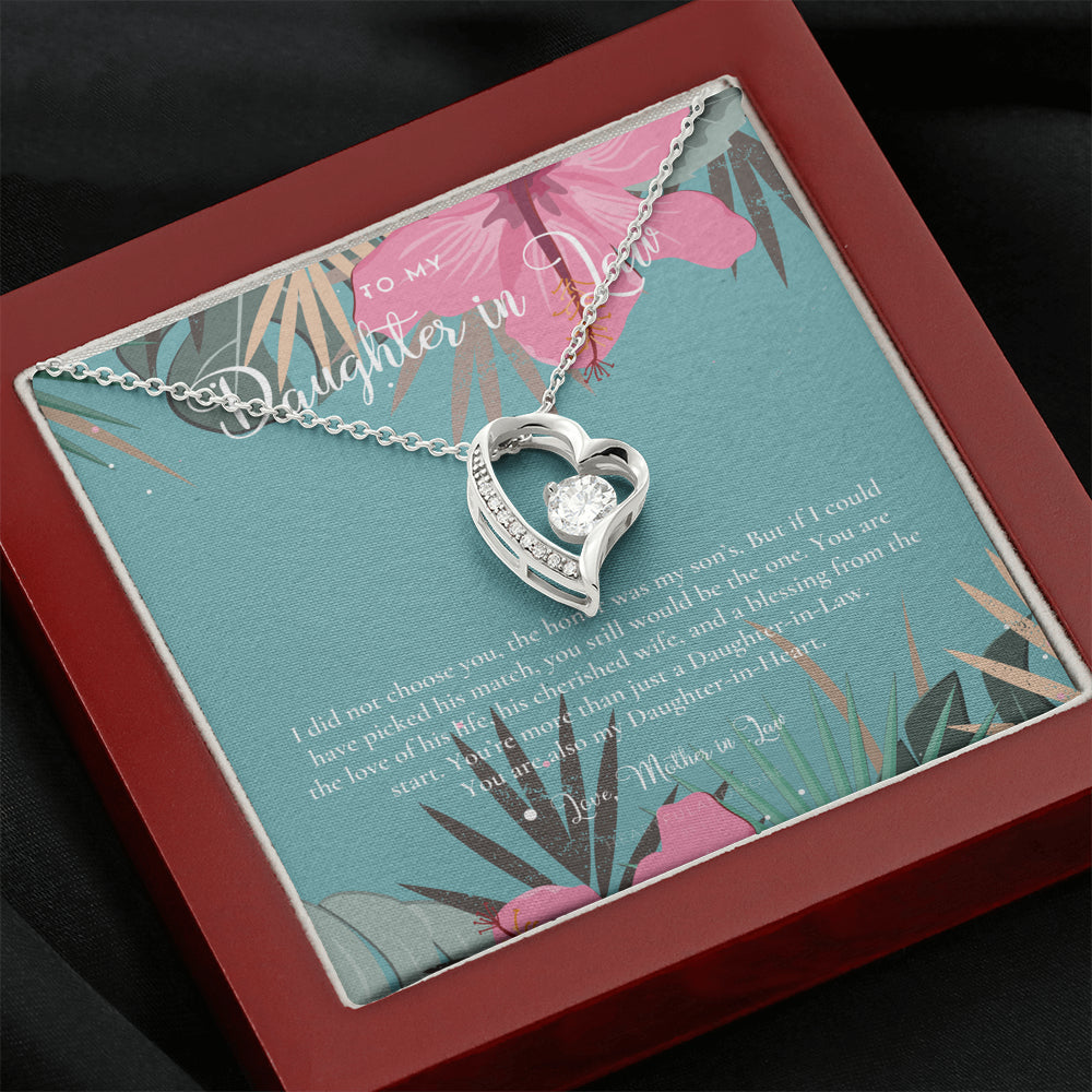 Daughter-In-Law Gift Necklace, Wedding Gift, Jewelry From Mother-In Law, Gift for Bride, Daughter-In-Heart
