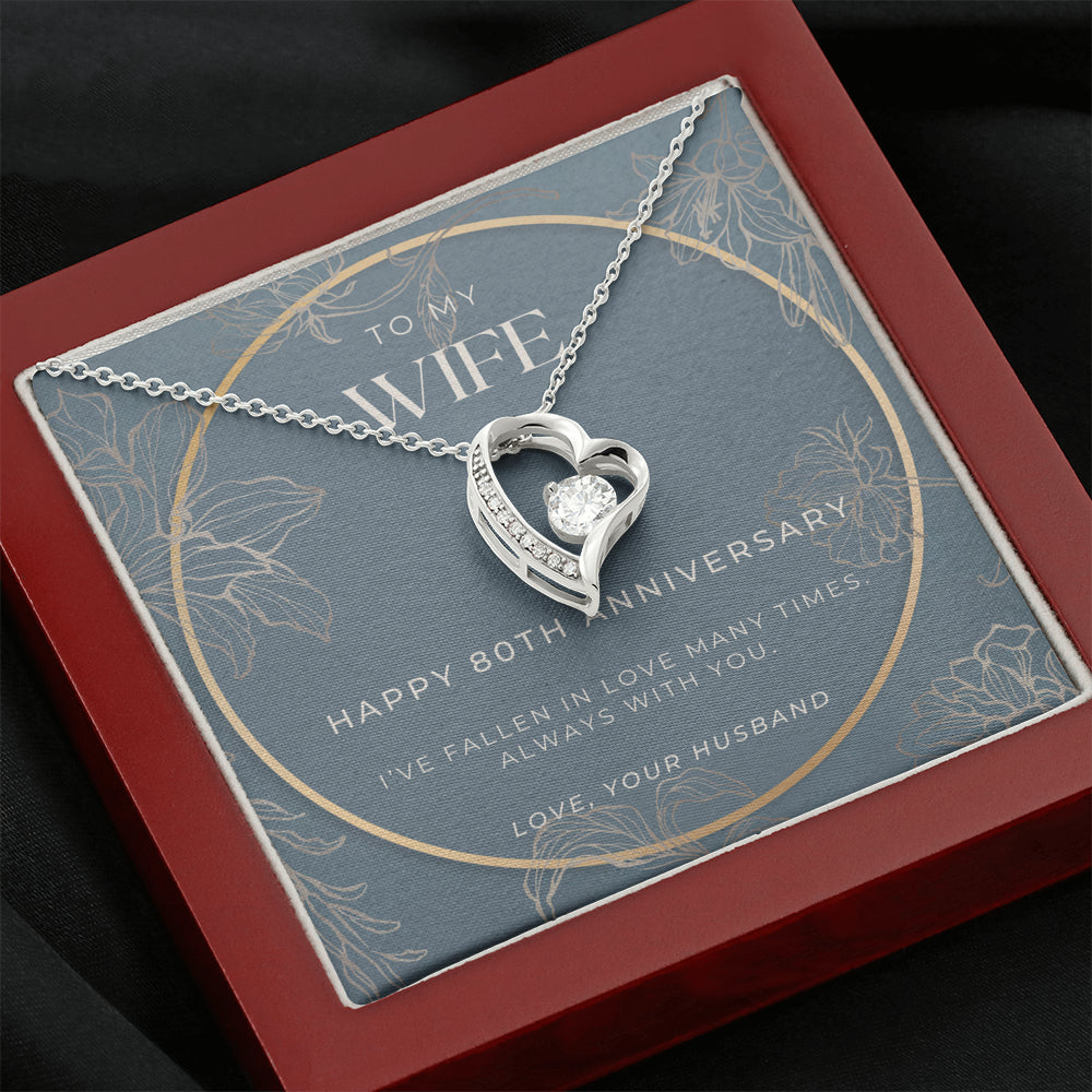 80 Year Anniversary Gift For Wife - Forever Love Necklace
