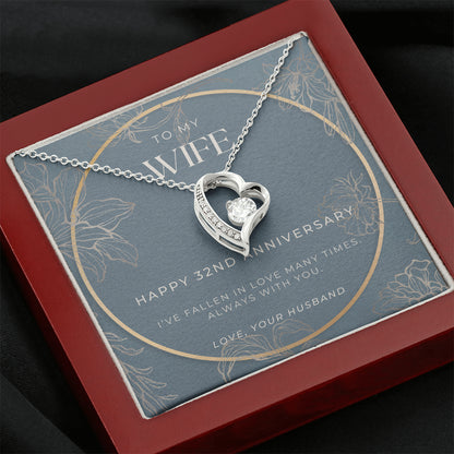 32 Year Anniversary Gift For Wife - Forever Love Necklace