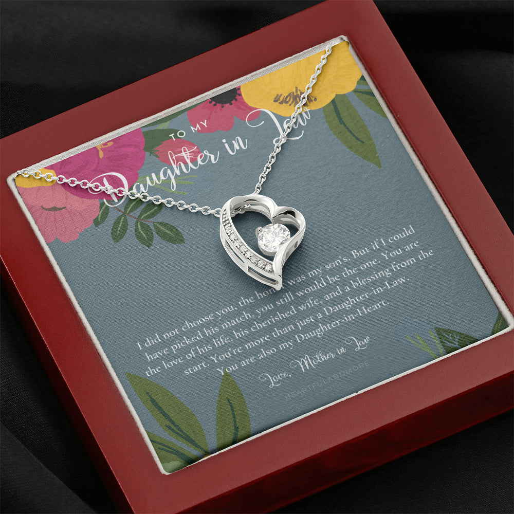 Daughter-In-Law Gift Necklace, Wedding Gift, Jewelry From Mother-In Law, Gift for Bride, Daughter-In-Heart