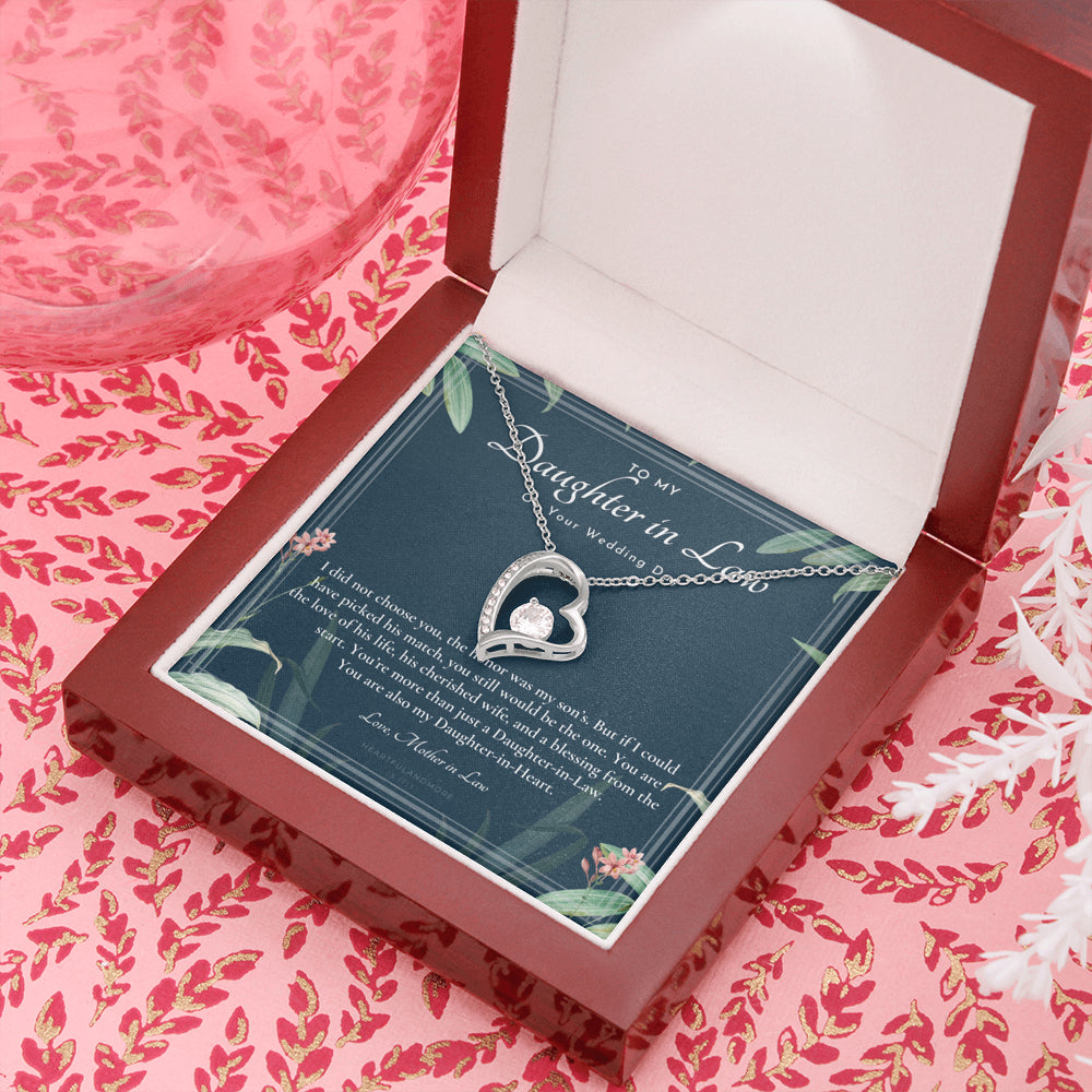 Daughter-In-Law Gift Necklace, Wedding Gift, Jewelry From Mother-In Law, Gift for Bride, Daughter-In-Heart
