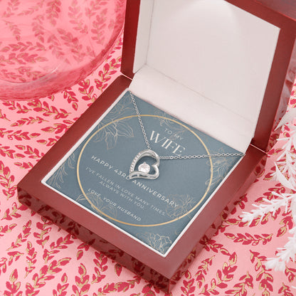 43 Year Anniversary Gift For Wife - Forever Love Necklace