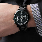 Personalized gift for Dad, Gift for Dad on Father’s Day, Watch for Dad, Black Chronograph Watch