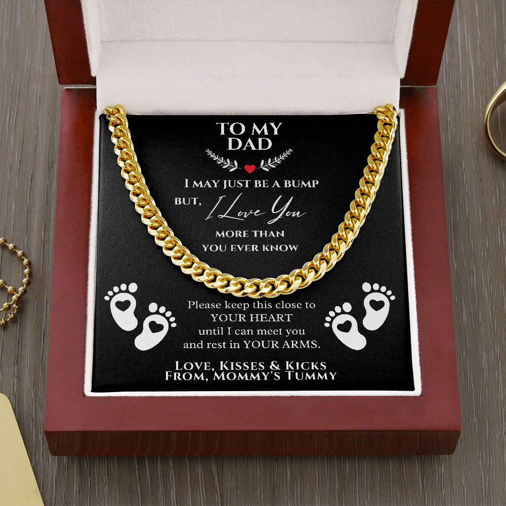 From a bump to daddy, Dad Necklace, New Daddy Gift, Daddy to be Gift, To My Daddy from a bump, Father's Day Gift, New Dad Christmas Gift