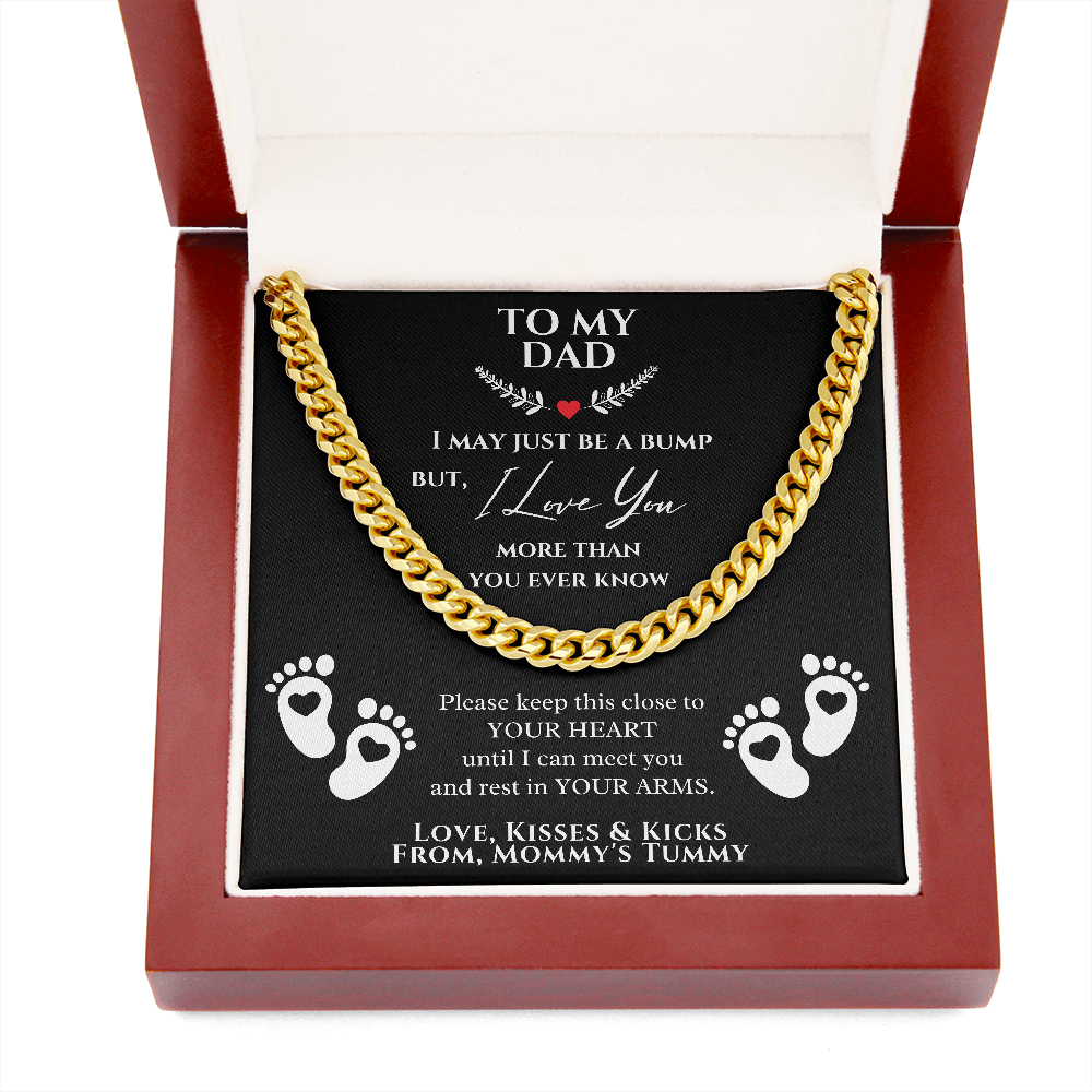 From a bump to daddy, Dad Necklace, New Daddy Gift, Daddy to be Gift, To My Daddy from a bump, Father's Day Gift, New Dad Christmas Gift