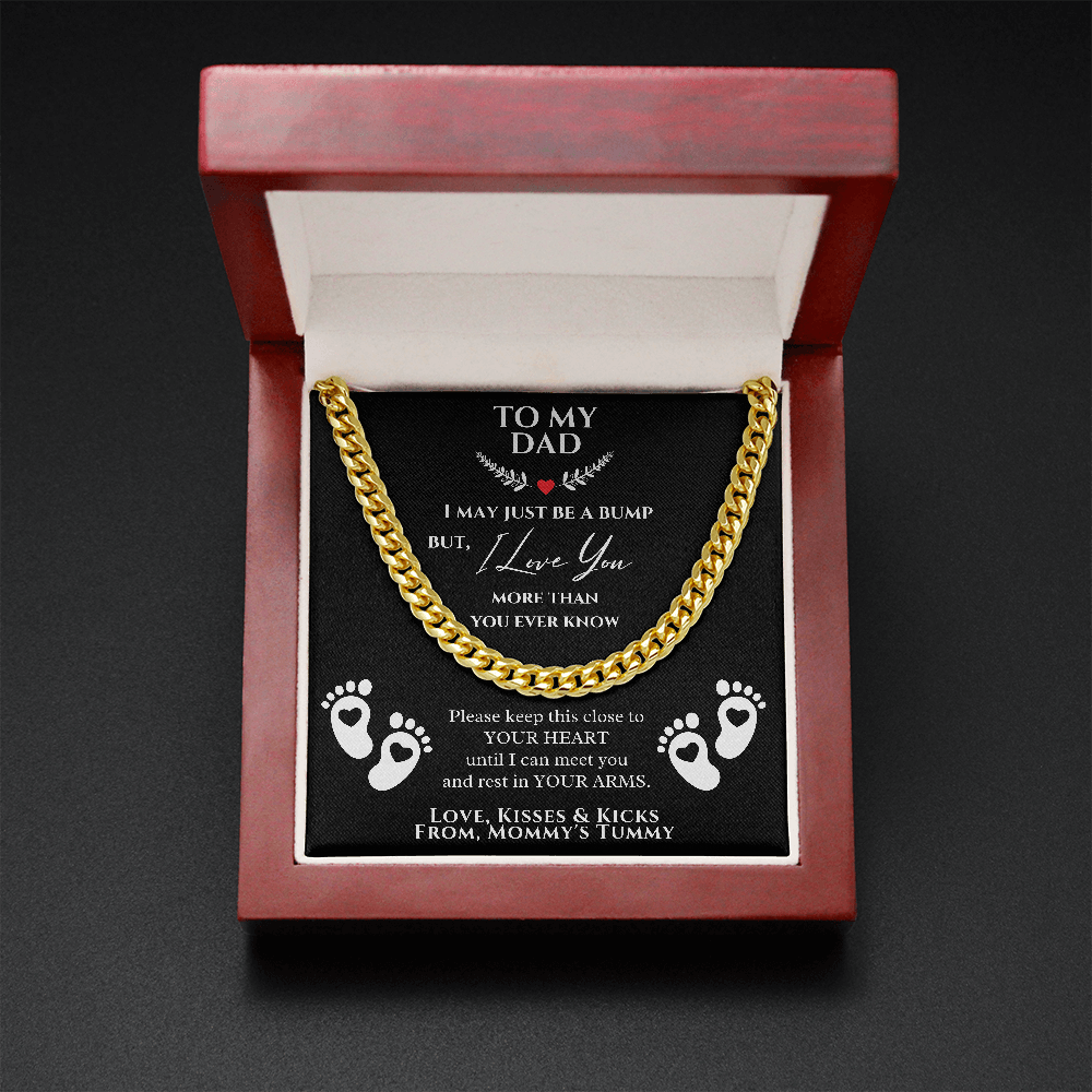 From a bump to daddy, Dad Necklace, New Daddy Gift, Daddy to be Gift, To My Daddy from a bump, Father's Day Gift, New Dad Christmas Gift