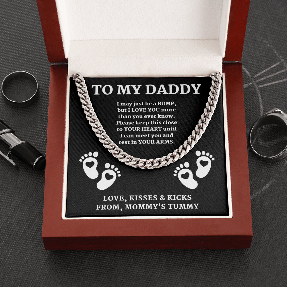 From a bump to daddy, Dad Necklace, New Daddy Gift, Daddy to be Gift, To My Daddy from a bump