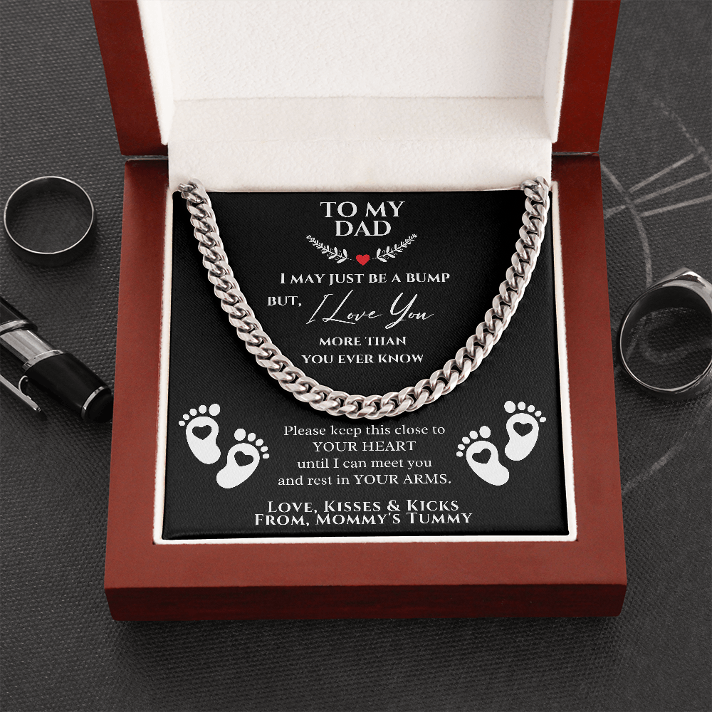 From a bump to daddy, Dad Necklace, New Daddy Gift, Daddy to be Gift, To My Daddy from a bump, Father's Day Gift, New Dad Christmas Gift