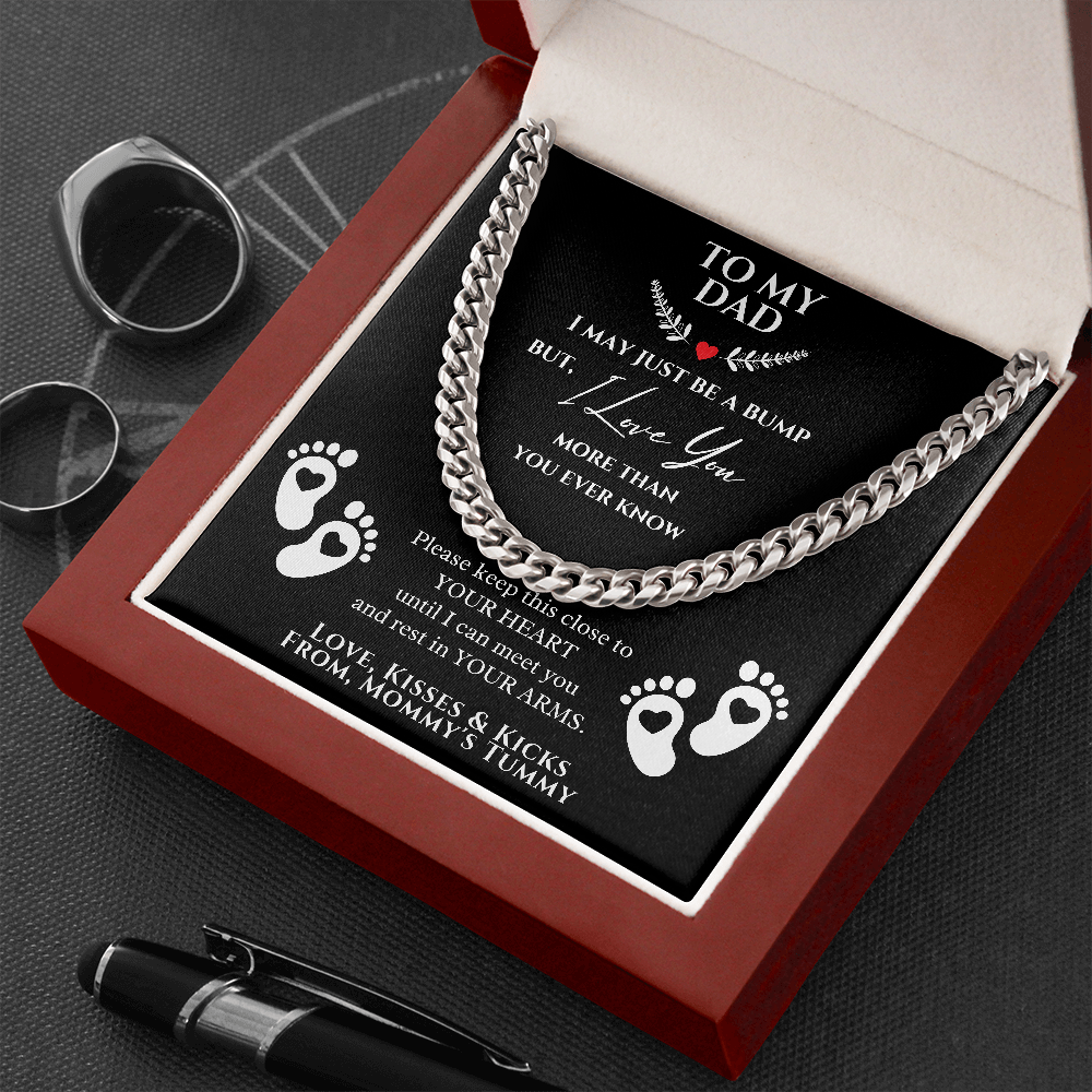 From a bump to daddy, Dad Necklace, New Daddy Gift, Daddy to be Gift, To My Daddy from a bump, Father's Day Gift, New Dad Christmas Gift