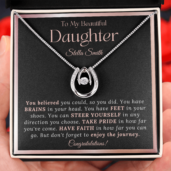 Personalized Graduation Necklace for her, Graduation Gift for Daughter, Niece, Girlfriend, Granddaughter, Class of 2022