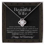 3 Year Anniversary Gift For Wife - Love Knot Necklace