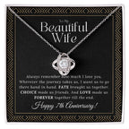 7 Year Anniversary Gift For Wife - Love Knot Necklace