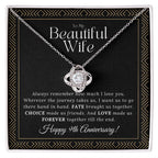 9 Year Anniversary Gift For Wife - Love Knot Necklace