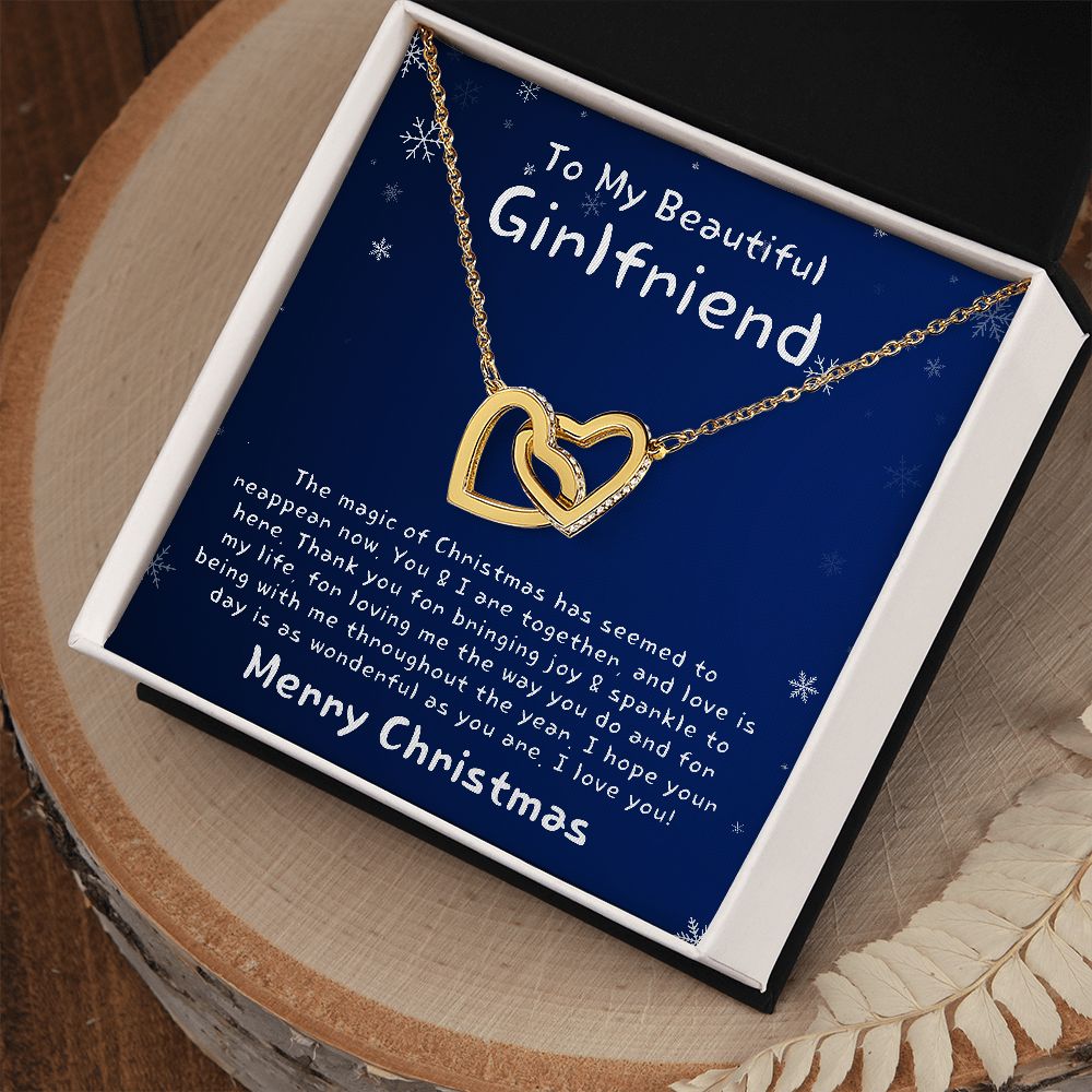 Christmas Gift for Girlfriend - Interlocking Hearts Necklace