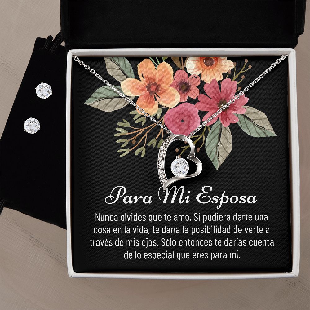Esposa Necklace Earring Gift, Spanish Wife Gift from Husband, Para Mi Esposa, Jewelry, Regalo de Navidad Para Esposa, Cumpleaños Para Esposa