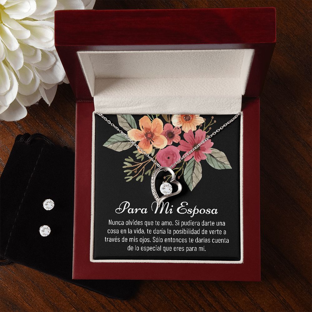 Esposa Necklace Earring Gift, Spanish Wife Gift from Husband, Para Mi Esposa, Jewelry, Regalo de Navidad Para Esposa, Cumpleaños Para Esposa