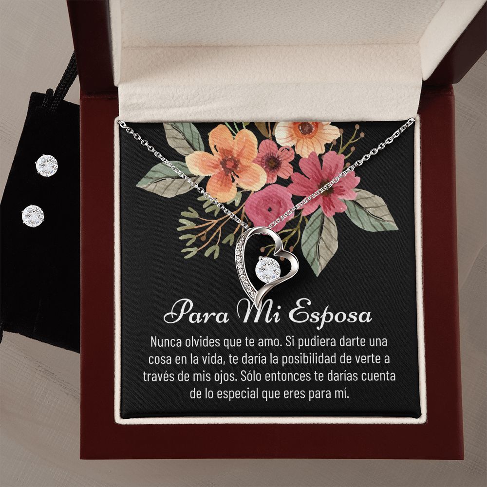 Esposa Necklace Earring Gift, Spanish Wife Gift from Husband, Para Mi Esposa, Jewelry, Regalo de Navidad Para Esposa, Cumpleaños Para Esposa