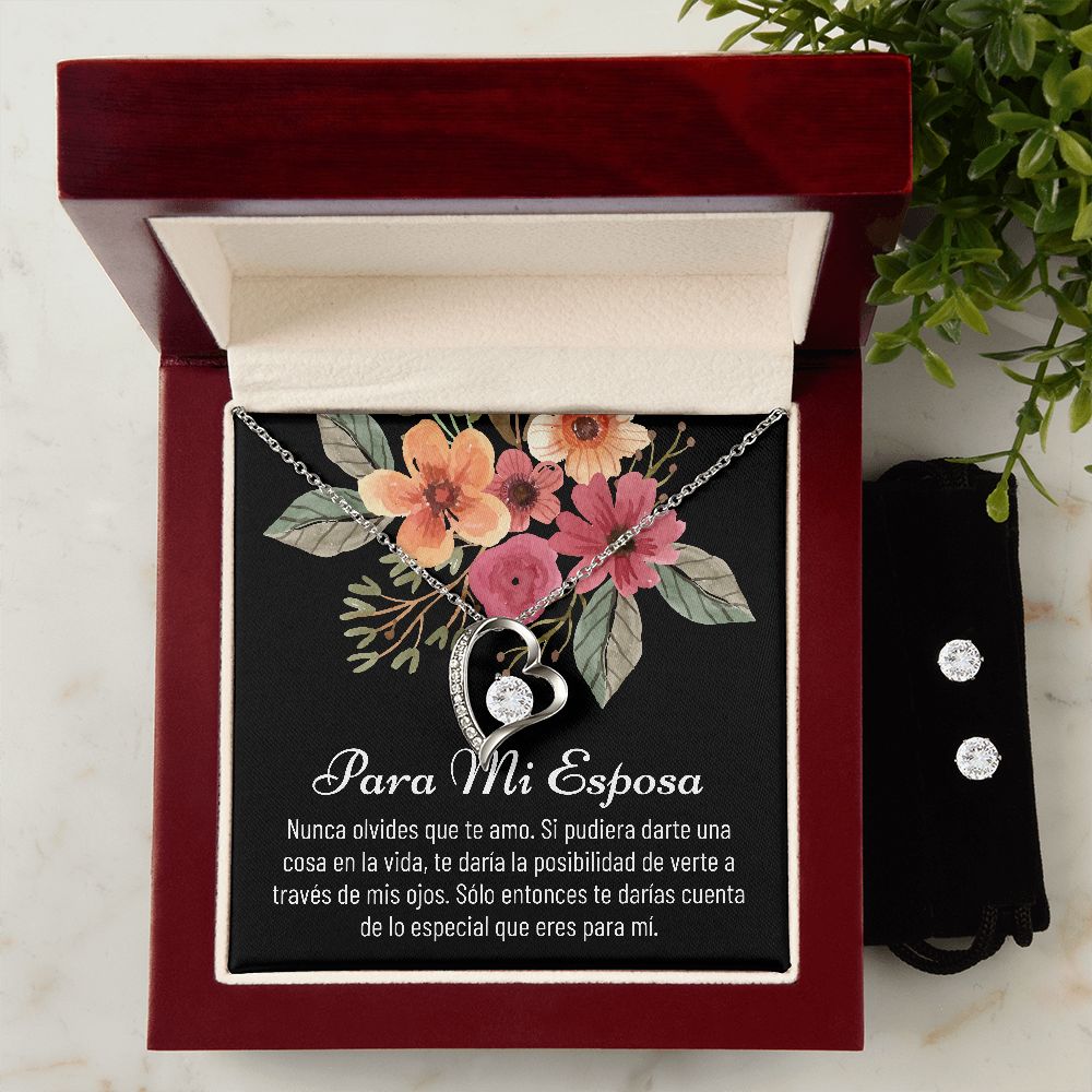 Esposa Necklace Earring Gift, Spanish Wife Gift from Husband, Para Mi Esposa, Jewelry, Regalo de Navidad Para Esposa, Cumpleaños Para Esposa