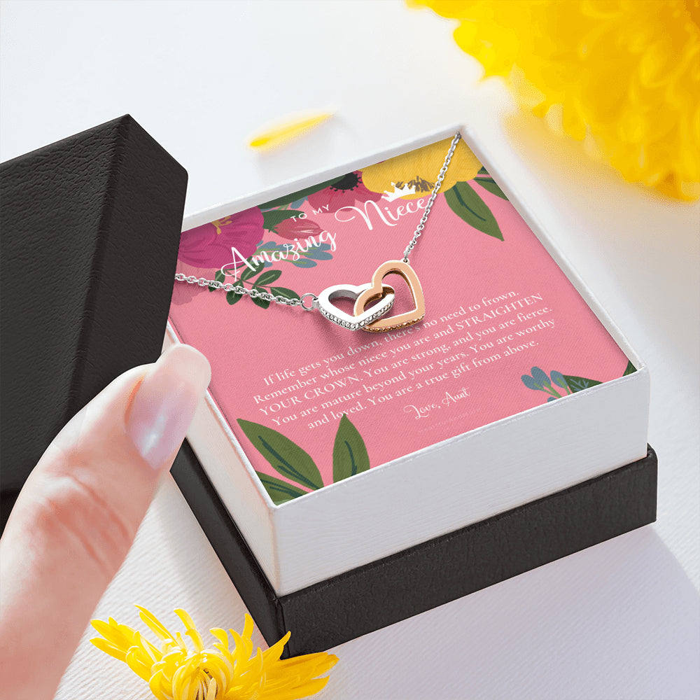 To My Amazing Niece, Straighten Your Crown Necklace, Aunt Niece Necklace, Niece Birthday Gift, Niece Graduation Gift