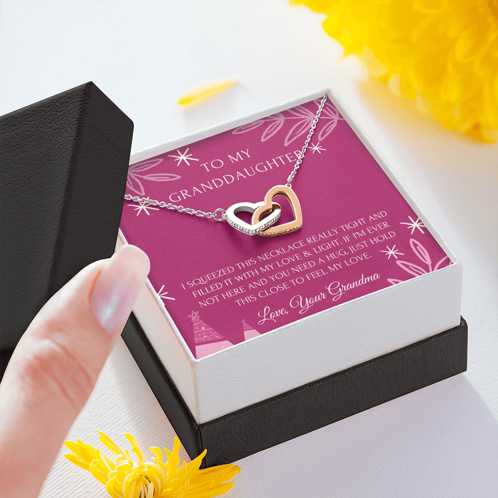 To My Granddaughter Interlocking Heart Necklace Gift from Grandma