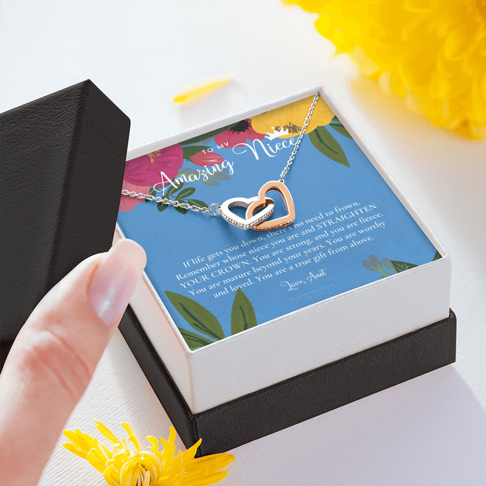 To My Amazing Niece, Straighten Your Crown Necklace, Aunt Niece Necklace, Niece Birthday Gift, Niece Graduation Gift