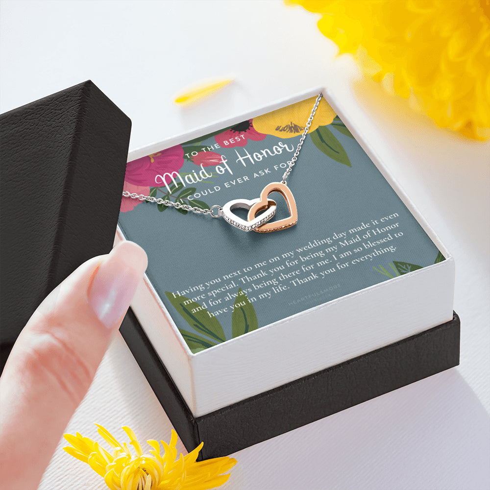 Maid of Honor Thank You Gift From Bride, Bridesmaid Gift, Maid of Honor Gift Necklace, Matron of Honor Gift, Thank You Gift From Bride