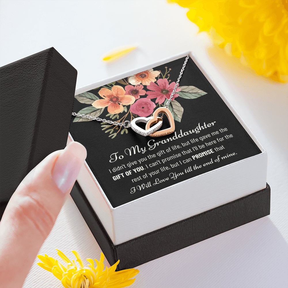 Forever Love Granddaughter Interlocking Heart Necklace Gift from Grandma