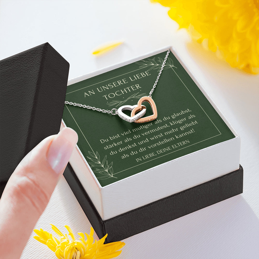Geburtstagsgeschenk für Tochter von Eltern, Halskette Tochter, Schlichte Halskette, Goldene Herzen Kette für Tochter, Konfirmation