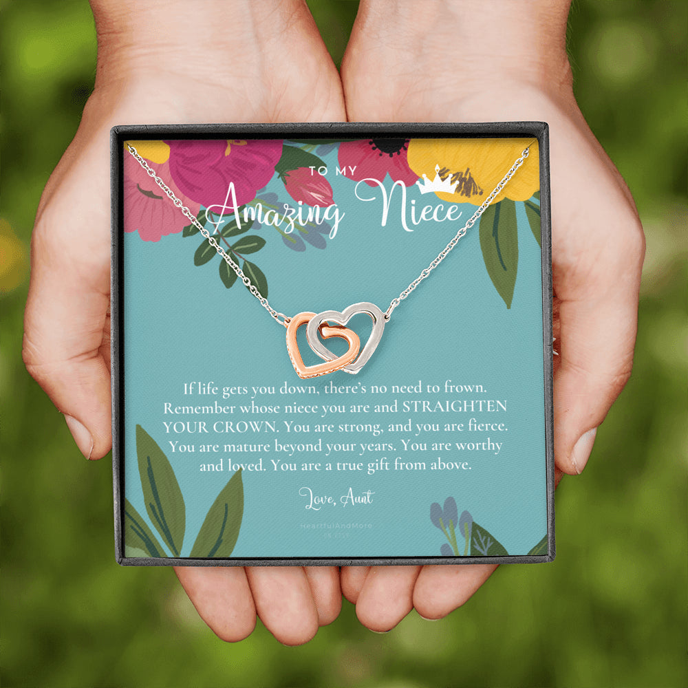 To My Amazing Niece, Straighten Your Crown Necklace, Aunt Niece Necklace, Niece Birthday Gift, Niece Graduation Gift