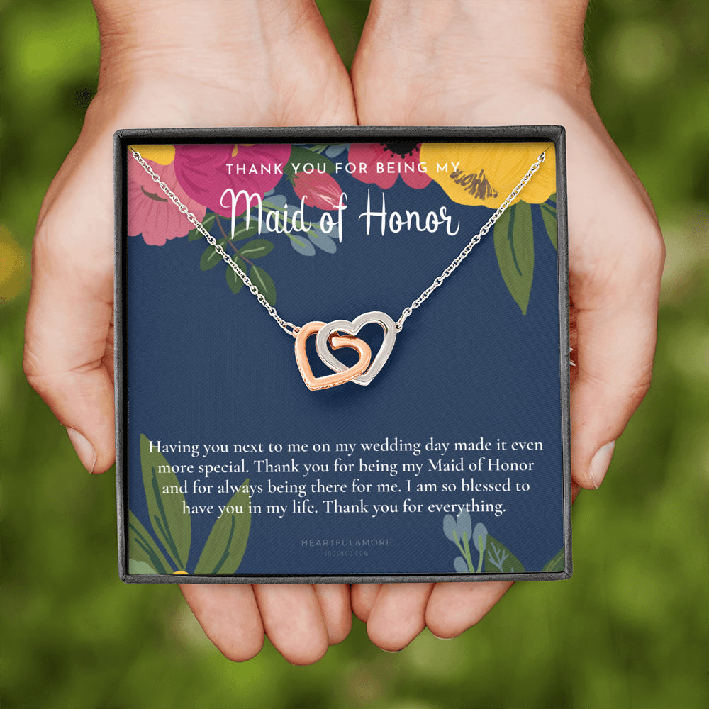 Maid of Honor Thank You Gift From Bride, Bridesmaid Gift, Maid of Honor Gift Necklace, Matron of Honor Gift, Thank You Gift From Bride