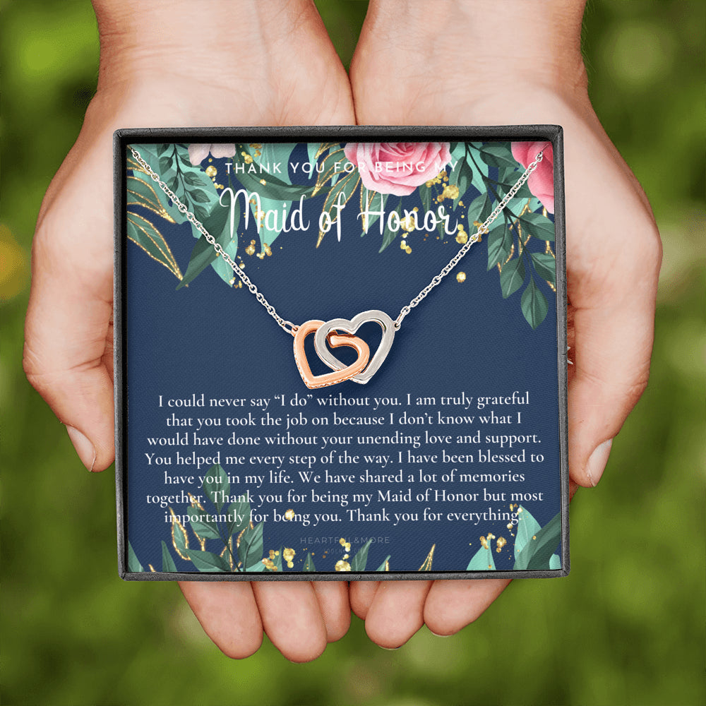 Maid of Honor Thank You Gift From Bride, Bridesmaid Gift, Maid of Honor Gift Necklace, Matron of Honor Gift, Thank You Gift From Bride