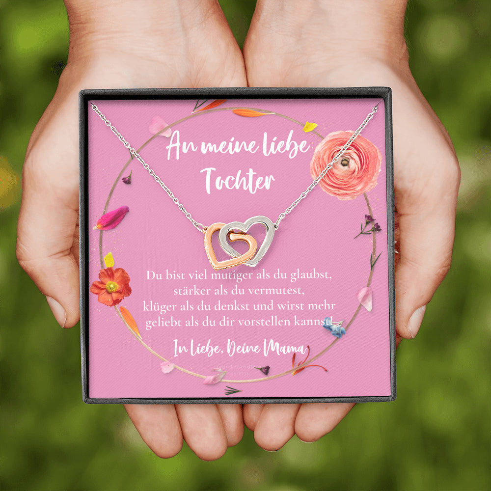 Halskette für Tochter, Geburtstagsgeschenk für Tochter, Goldene Herzen Kette für Tochter, Silberkette, Konfirmation Geschenk, für Tochter