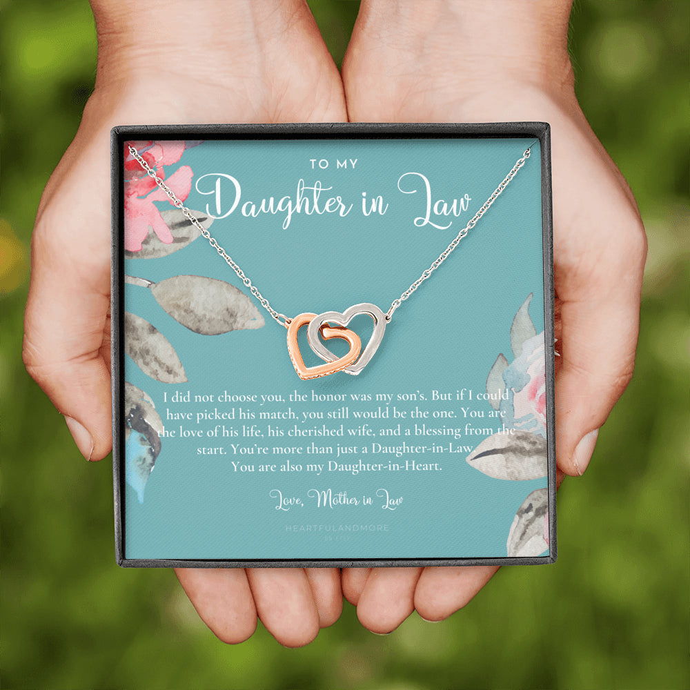Daughter-In-Law Gift Necklace, Wedding Gift, Jewelry From Mother-In Law, Gift for Bride, Daughter-In-Heart