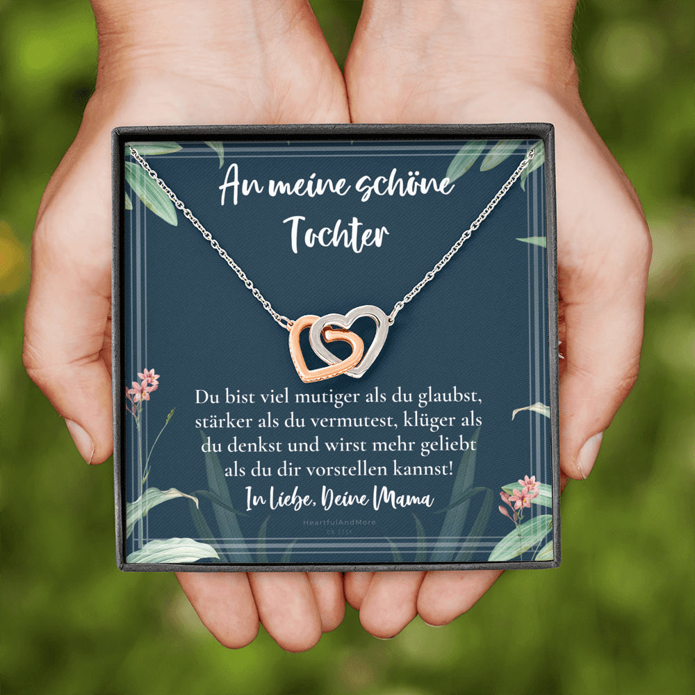 Halskette für Tochter, Geburtstagsgeschenk für Tochter, Goldene Herzen Kette für Tochter, Silberkette, Konfirmation Geschenk, für Tochter