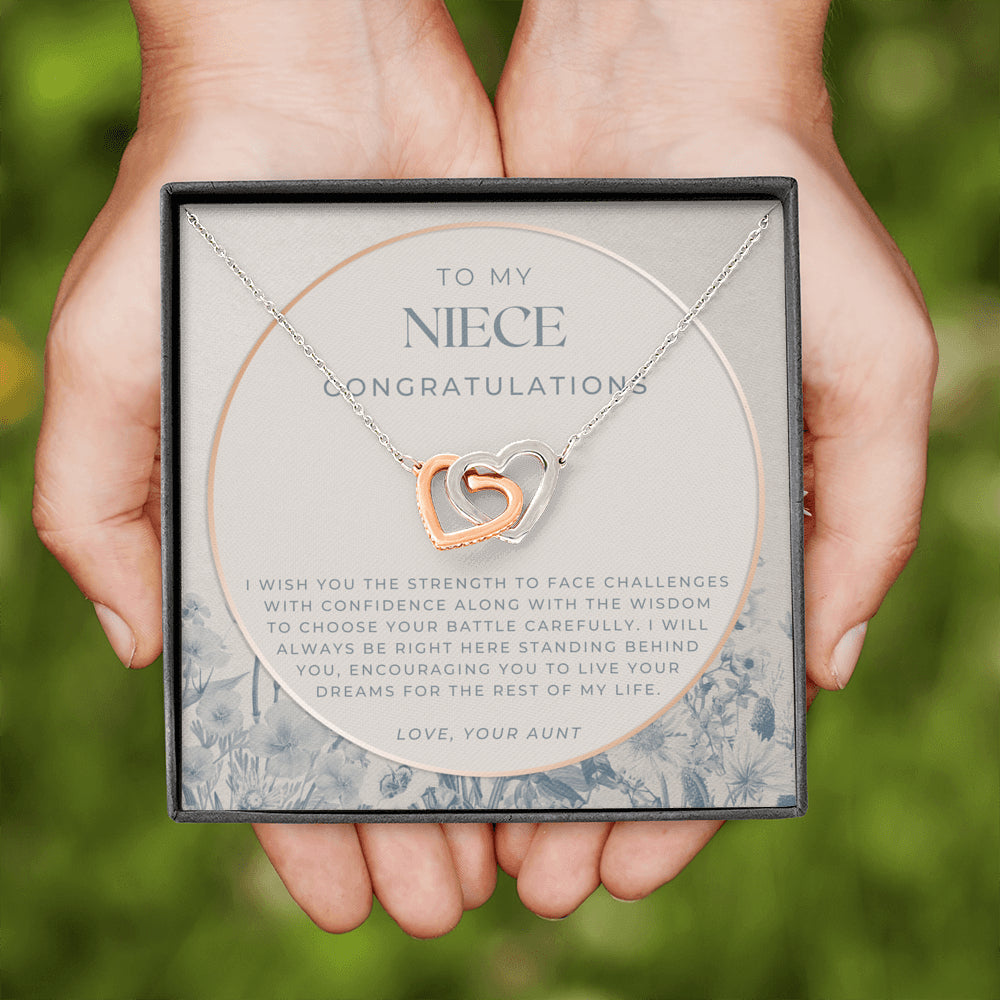 Interlocking Necklace, To My Niece, Live Your Dreams Necklace, Gift for Niece from Aunt, Niece Birthday, Graduation