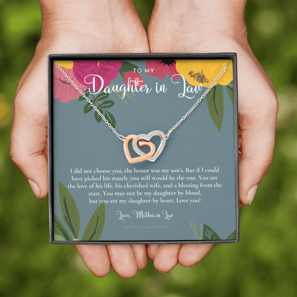 Daughter-In-Law Gift Necklace, Wedding Gift, Jewelry From Mother-In Law, Gift for Bride, Daughter-In-Heart