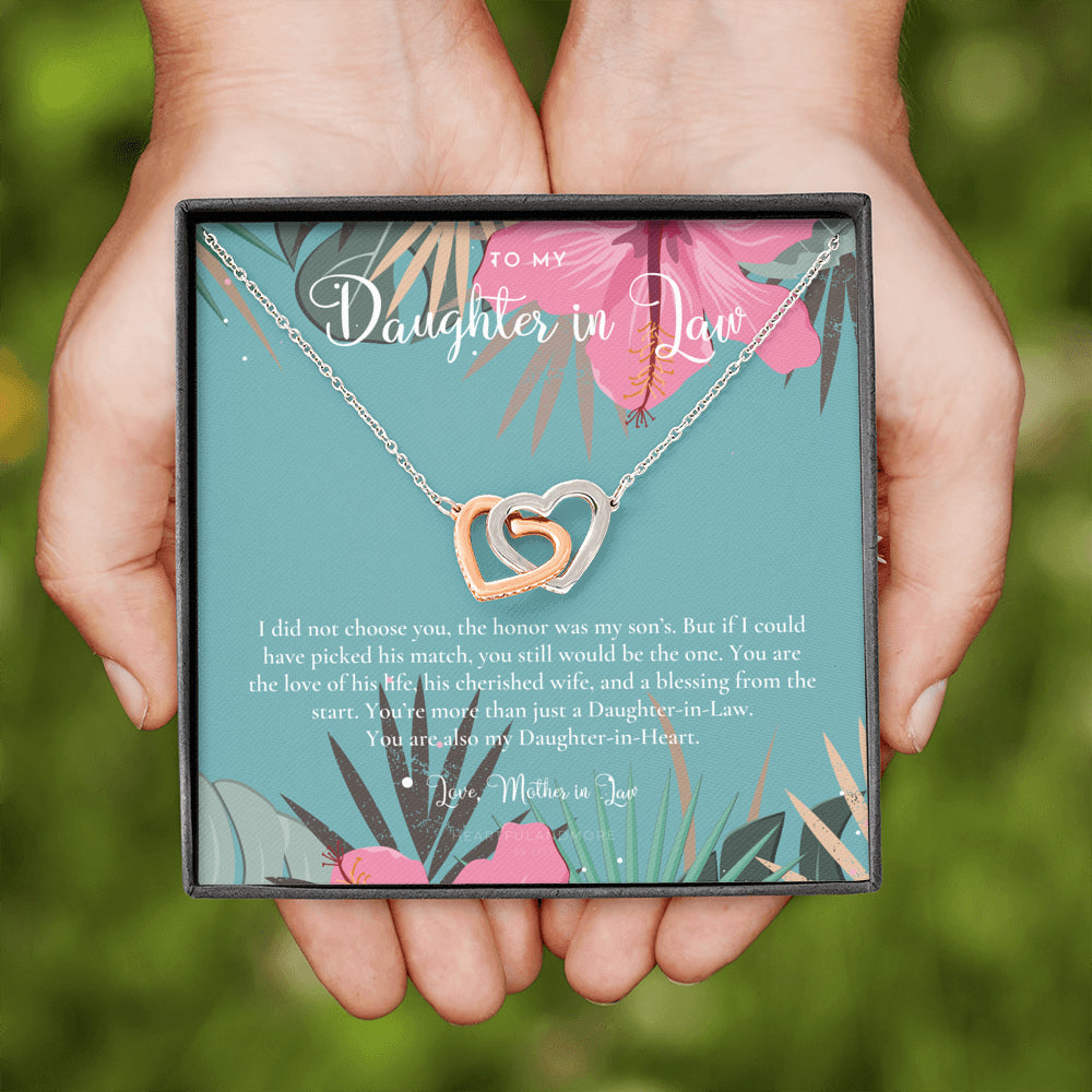 Daughter-In-Law Gift Necklace, Wedding Gift, Jewelry From Mother-In Law, Gift for Bride, Daughter-In-Heart