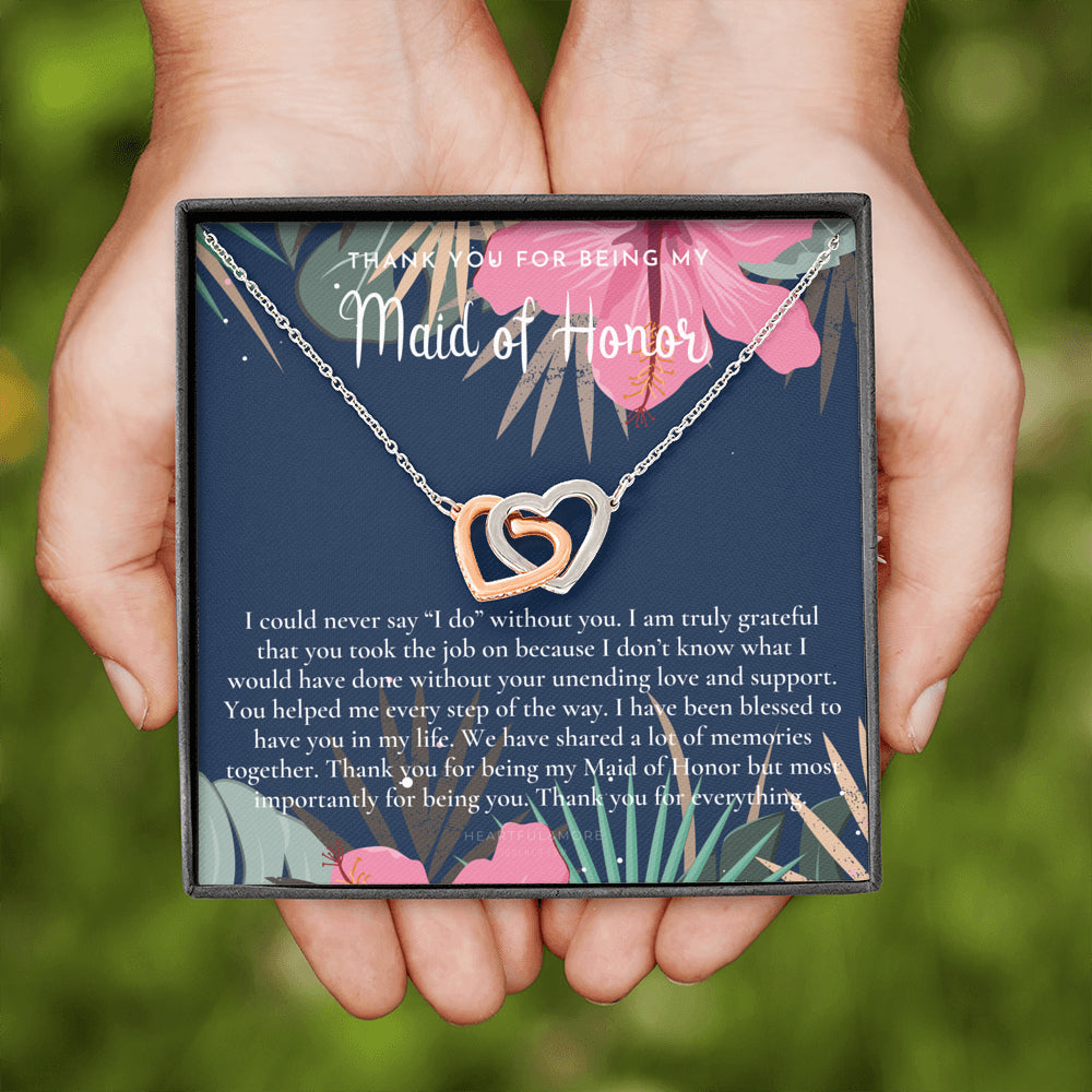 Maid of Honor Thank You Gift From Bride, Bridesmaid Gift, Maid of Honor Gift Necklace, Matron of Honor Gift, Thank You Gift From Bride