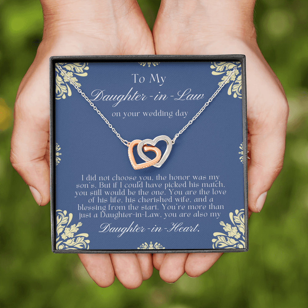 Daughter-In-Law Gift Necklace, Wedding Gift, Jewelry From Mother-In Law, Gift for Bride, Daughter-In-Heart, Welcoming Daughter In Law
