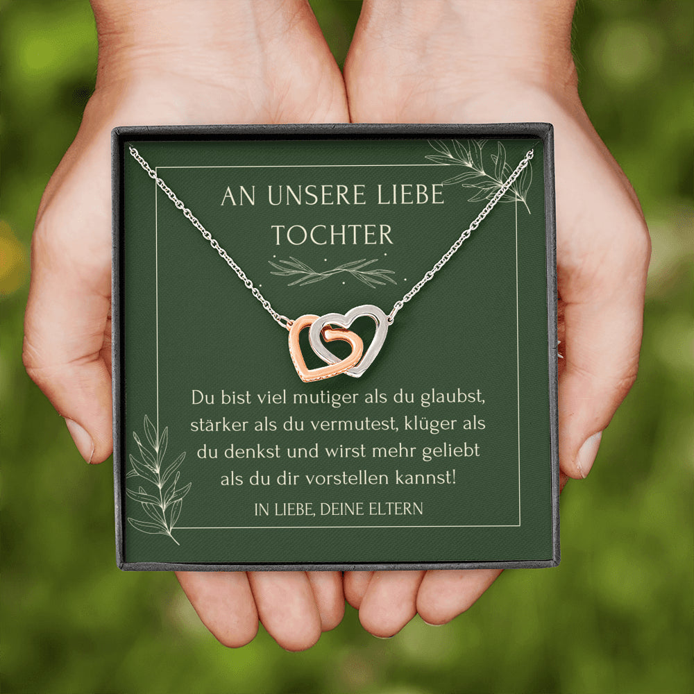 Geburtstagsgeschenk für Tochter von Eltern, Halskette Tochter, Schlichte Halskette, Goldene Herzen Kette für Tochter, Konfirmation