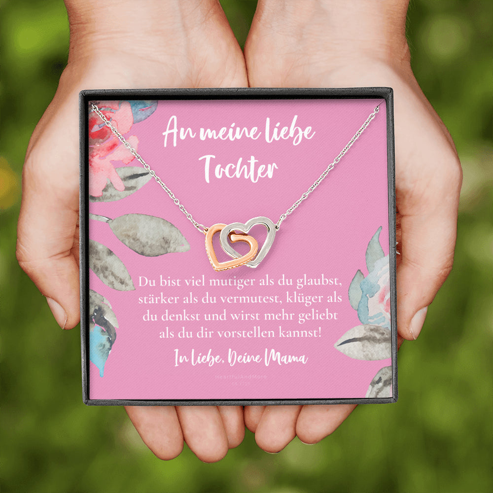 Halskette für Tochter, Geburtstagsgeschenk für Tochter, Goldene Herzen Kette für Tochter, Silberkette, Konfirmation Geschenk, für Tochter