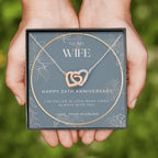 24 Year Anniversary Gift For Wife - Interlocking Hearts Necklace