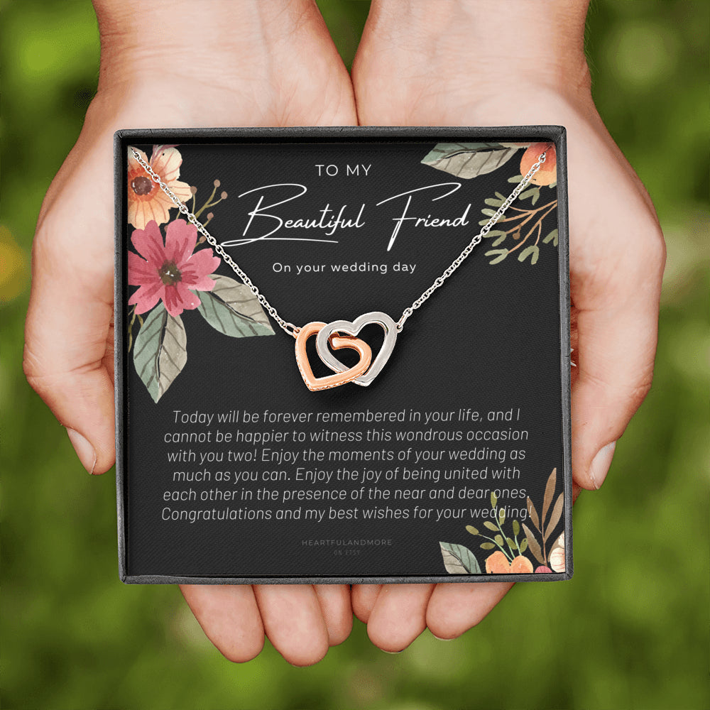 To My Best Friend On Her Wedding Day, Bride Gift From Maid of Honor, Best Friend Gift to Bride, Best Friend to Bride Necklace, Wedding Gift