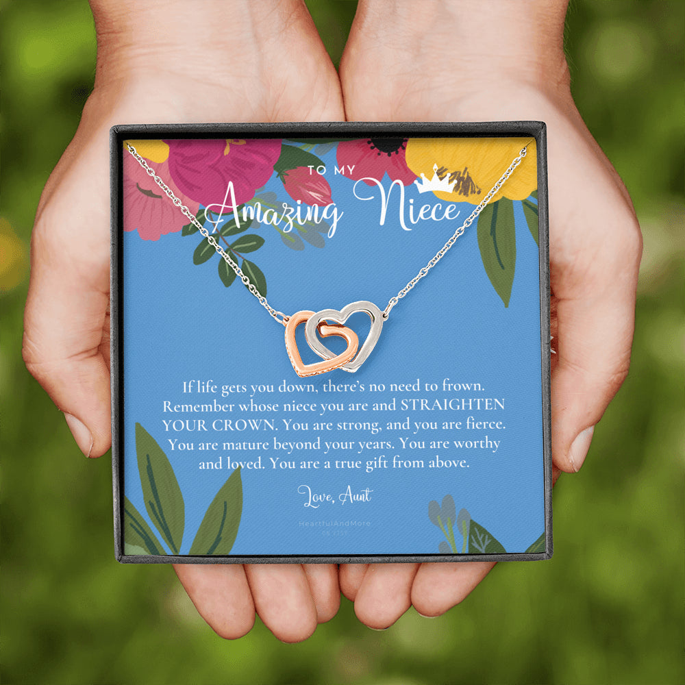 To My Amazing Niece, Straighten Your Crown Necklace, Aunt Niece Necklace, Niece Birthday Gift, Niece Graduation Gift