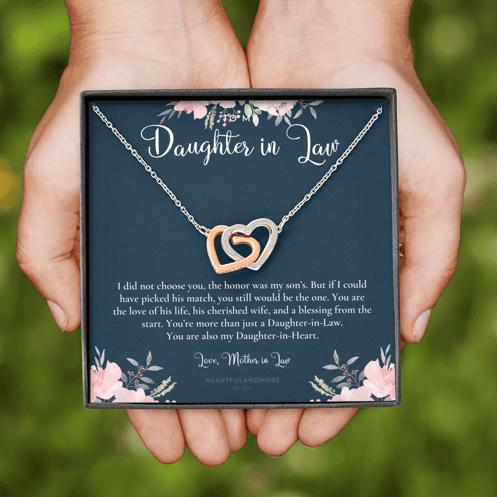 Daughter-In-Law Gift Necklace, Wedding Gift, Jewelry From Mother-In Law, Gift for Bride, Daughter-In-Heart