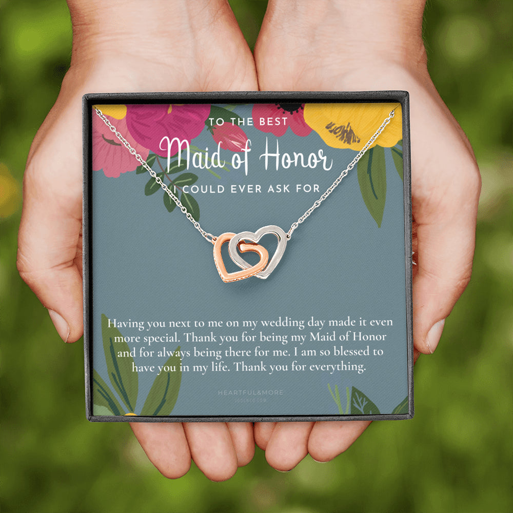 Maid of Honor Thank You Gift From Bride, Bridesmaid Gift, Maid of Honor Gift Necklace, Matron of Honor Gift, Thank You Gift From Bride